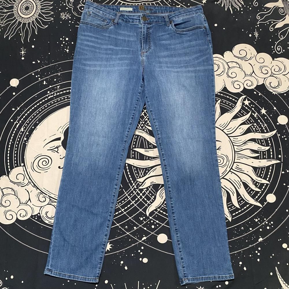 Kut From The Kloth Carrie Boyfriend Jeans Women's 16 Blue Cotton Denim Stretch